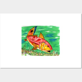 Redfish Dreaming - Fish Art Posters and Art